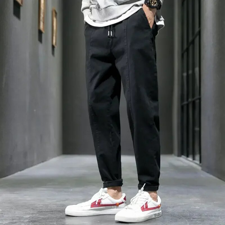 JOGGING AJUSTÉ EN COTON MÉLANGÉ POUR HOMME