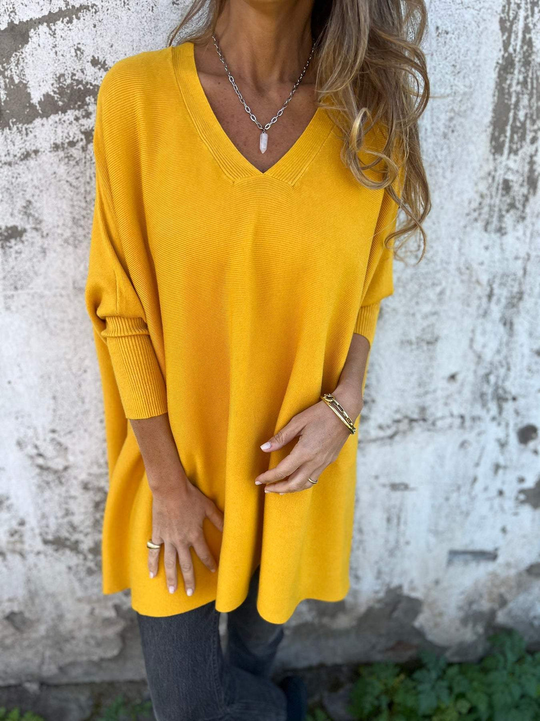 Adare | Pull long en cachemire col V