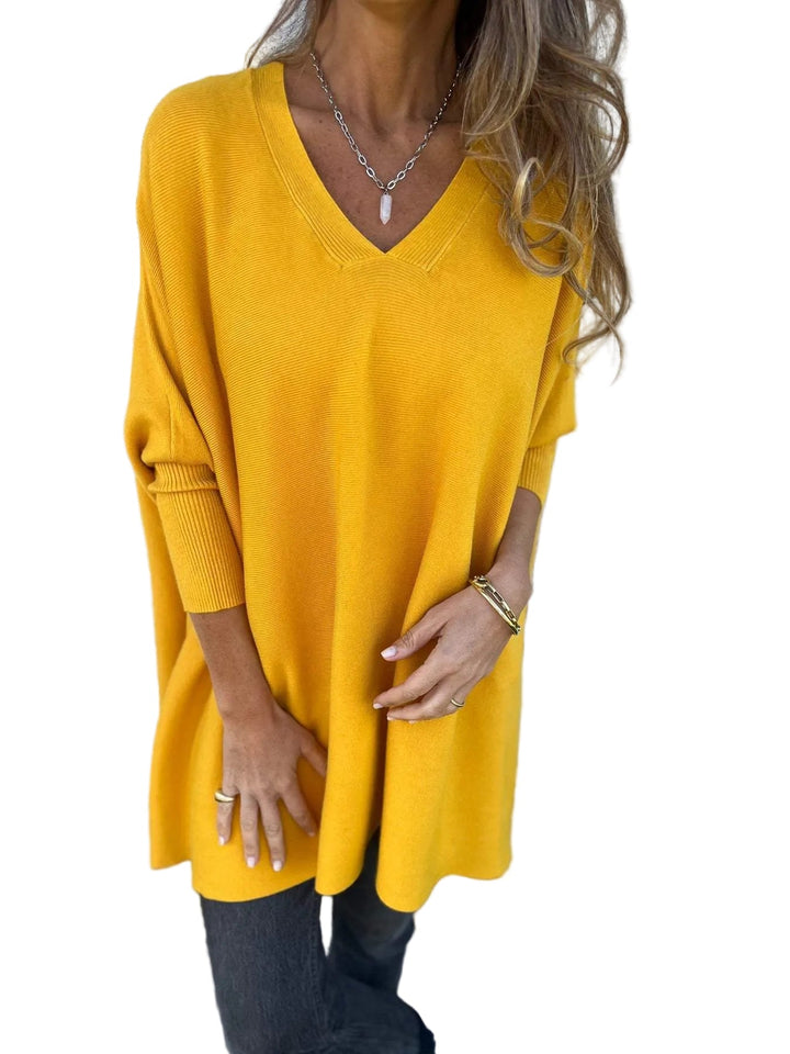 Nathalie | Pull poncho cachemire col V