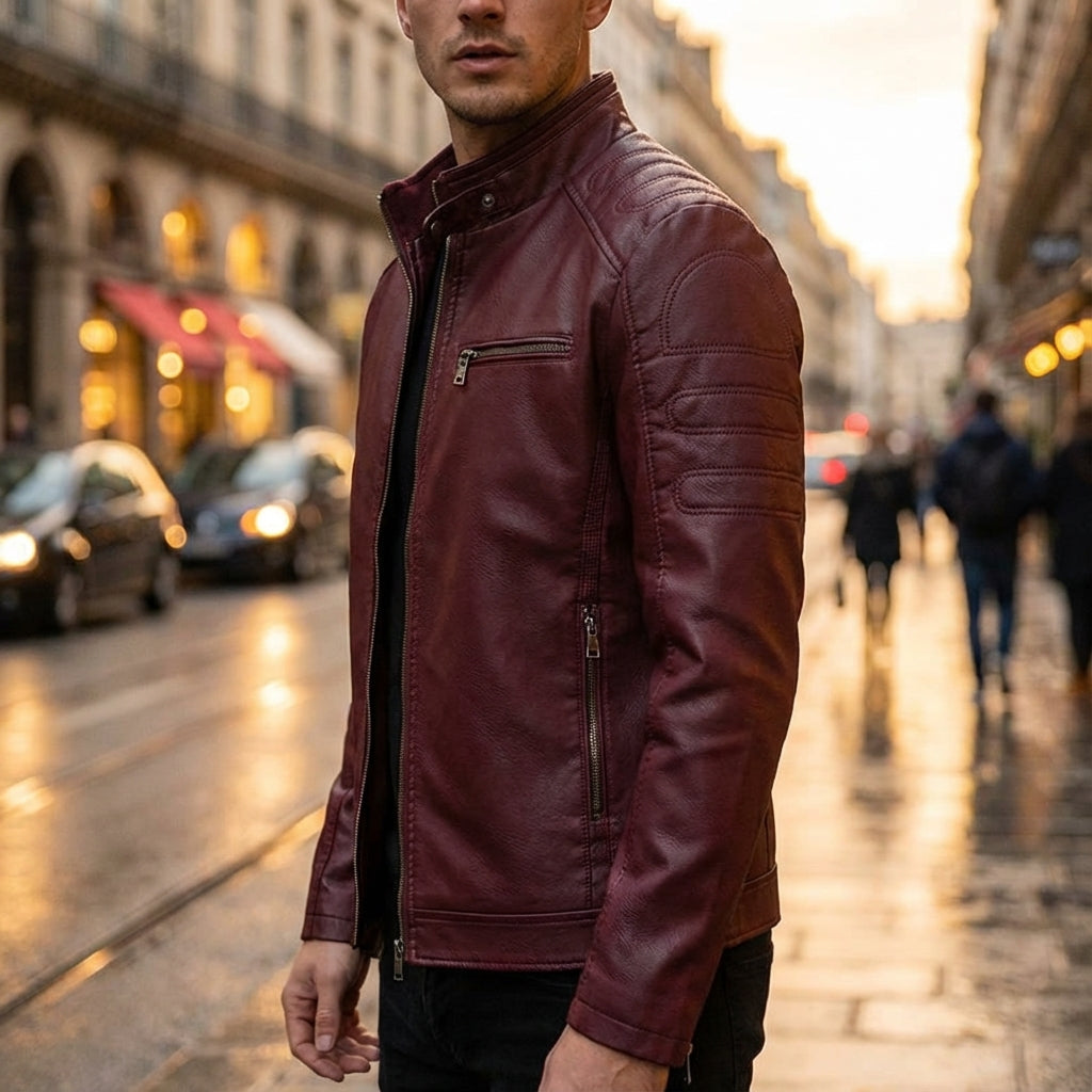 VESTE STYLE MOTO POUR HOMME