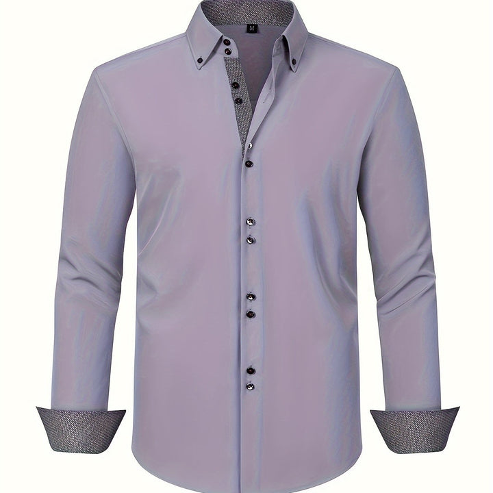 ALBERTO | CHEMISE ÉLÉGANTE LÉGÈRE AVEC DÉTAILS CONTRASTÉS