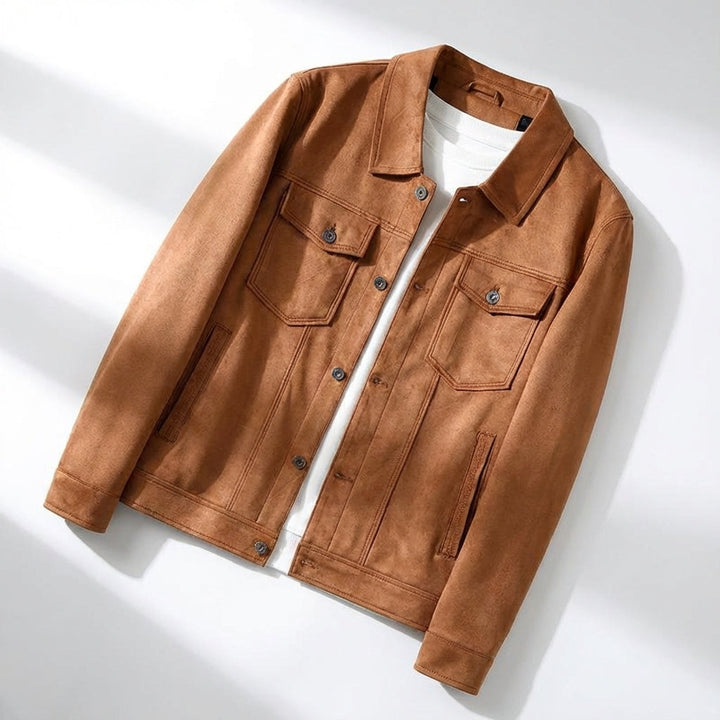 RAYMOND | Veste trucker en daim — double poche poitrine