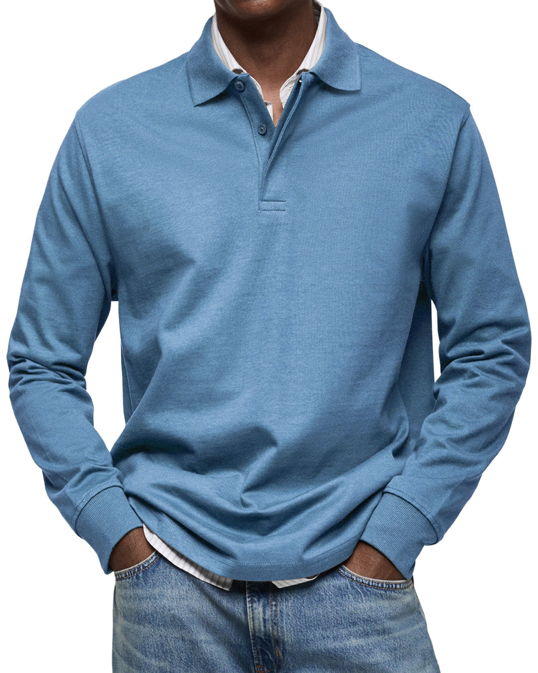 POLO ÉLÉGANT À MANCHES LONGUES POUR HOMME