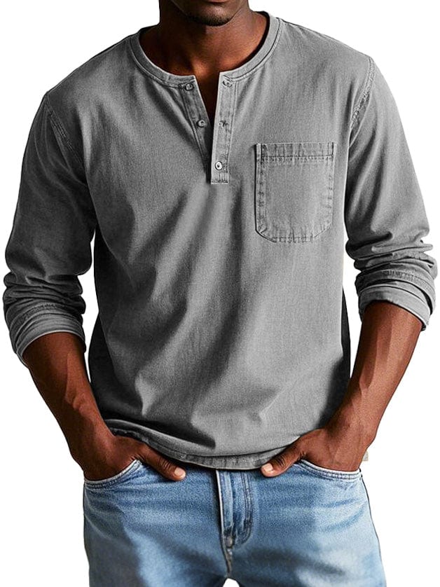 CAMILLE CANNES | Polo Henley en coton premium — Manches longues