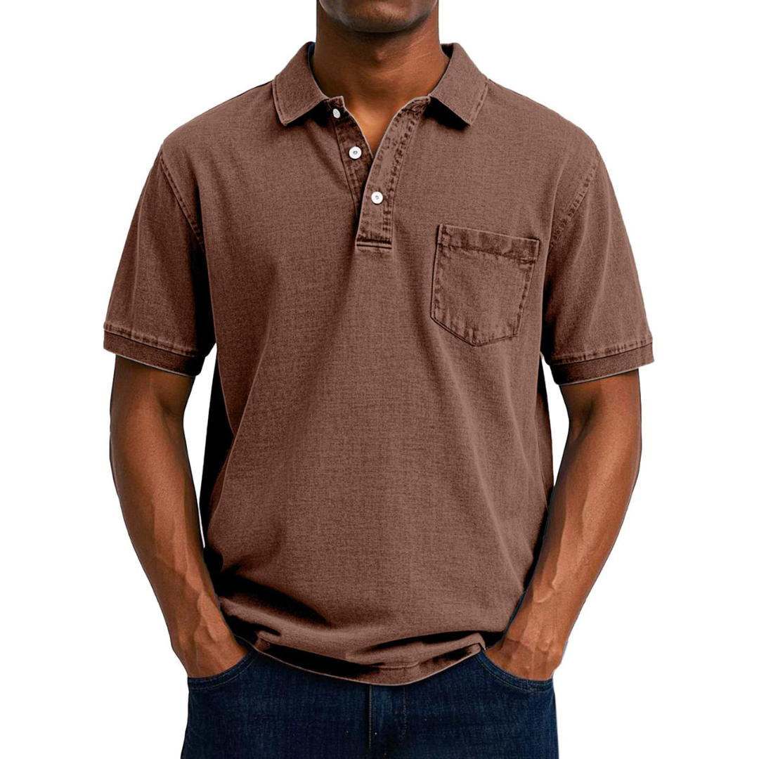 Léonard | Polo en coton délavé, look vintage et coupe décontractée
