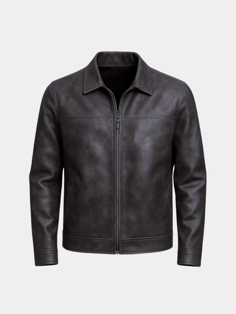 NOËL | Blouson en cuir véritable pleine fleur — coupe taillée premium