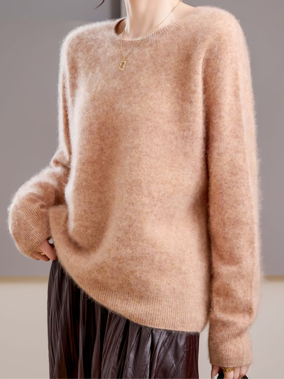 Hélène | Pull cachemire brossé col rond