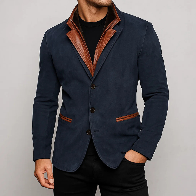 VESTE EN DAIM AJUSTÉE POUR HOMME
