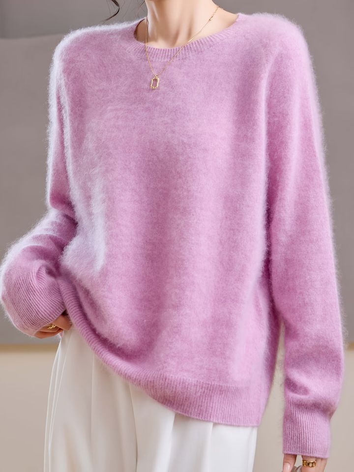 Hélène | Pull cachemire col rond pastel