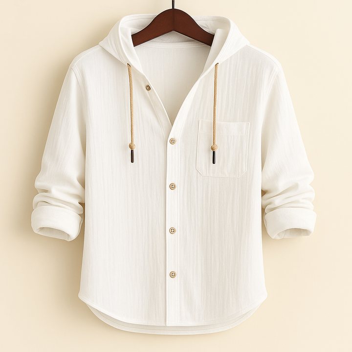 CHEMISE DE LUXE EN COTON DOUX AVEC CAPUCHE