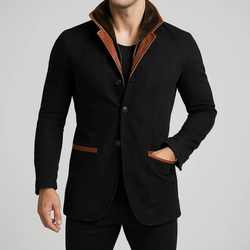 VESTE EN DAIM AJUSTÉE POUR HOMME