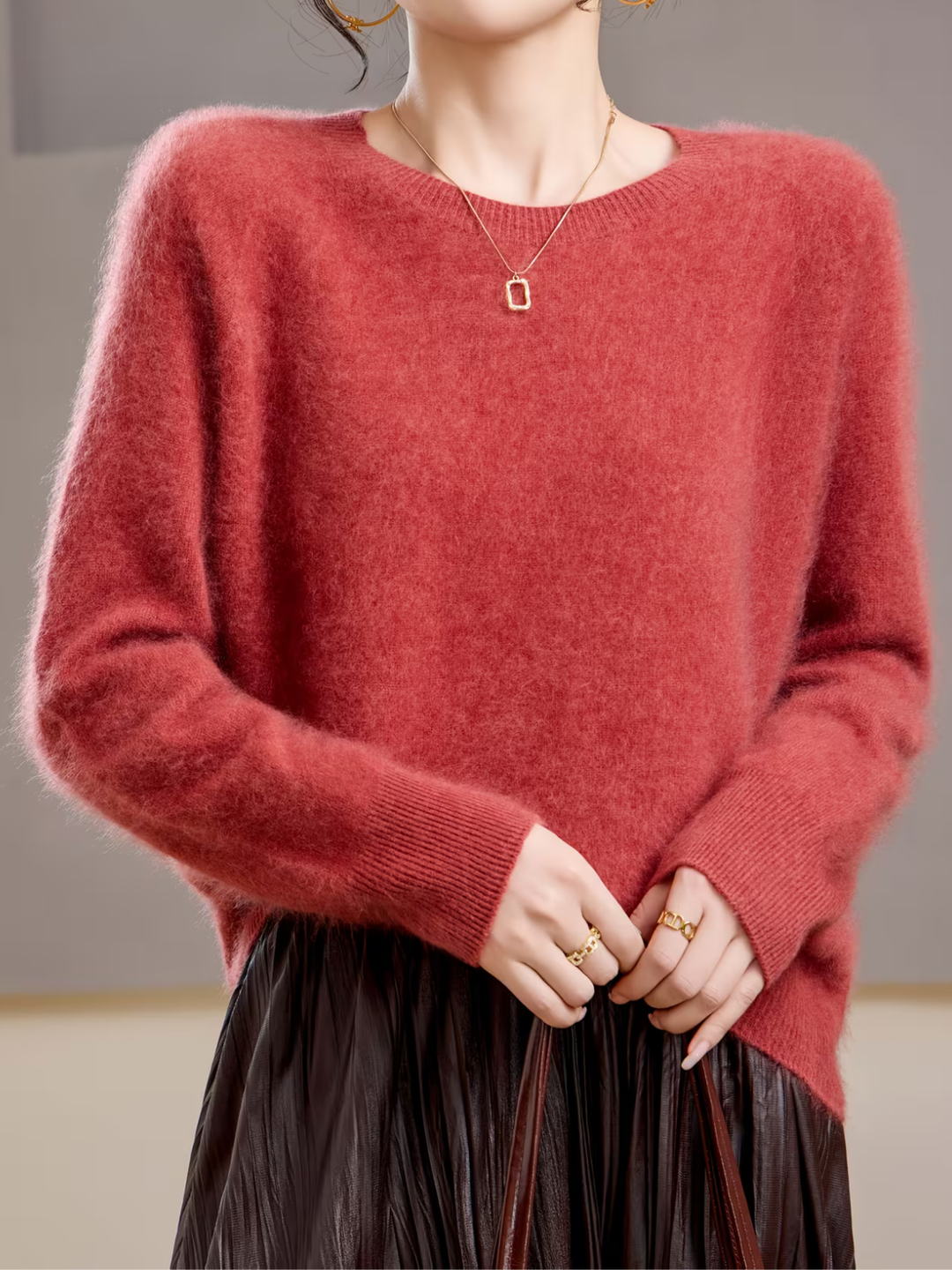 Hélène | Pull cachemire brossé col rond