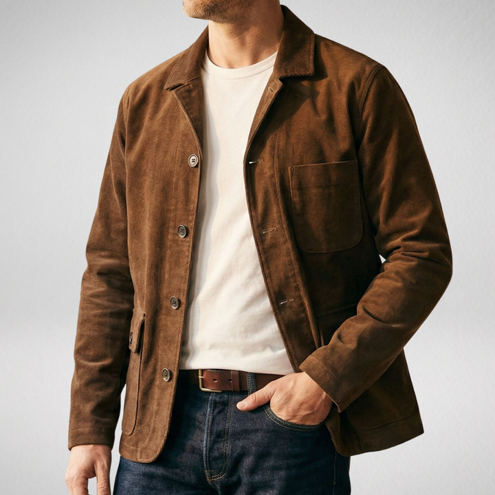 MARCEL | Veste chore en velours côtelé — trois poches plaquées