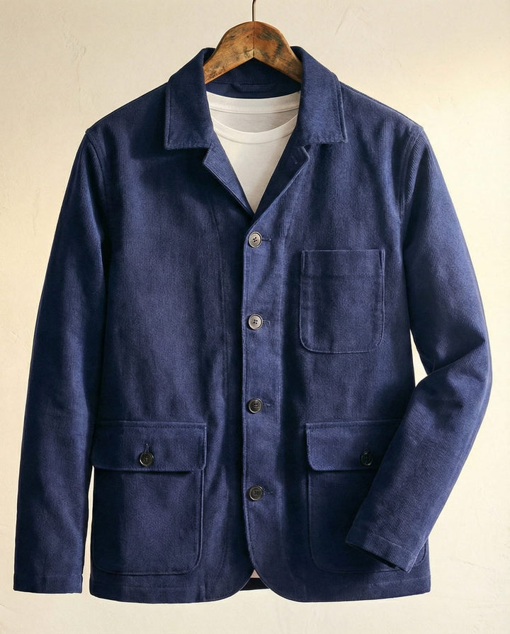 MARCEL | Veste chore en velours côtelé — trois poches plaquées
