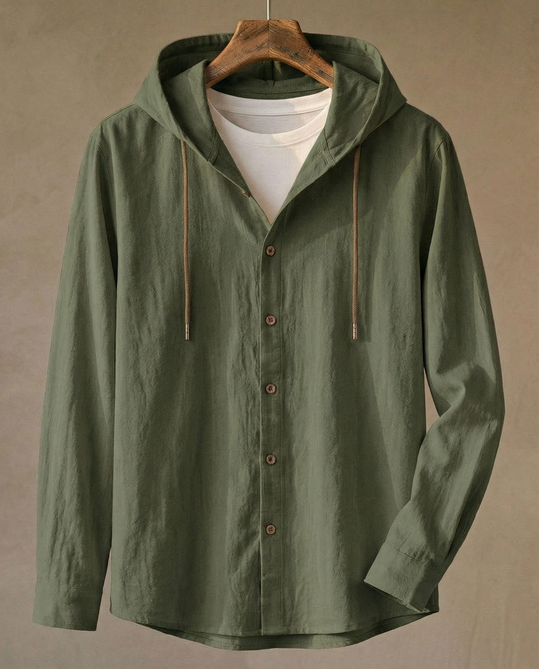 CHEMISE À CAPUCHE EN LIN POUR HOMME