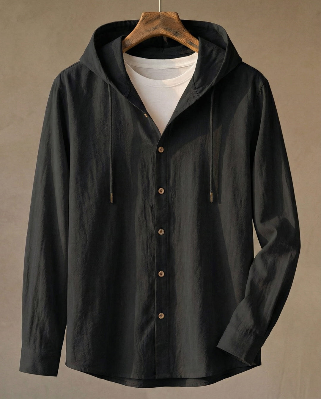CHEMISE À CAPUCHE EN LIN POUR HOMME