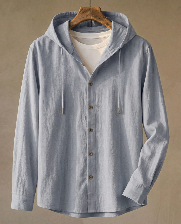 CHEMISE À CAPUCHE EN LIN POUR HOMME