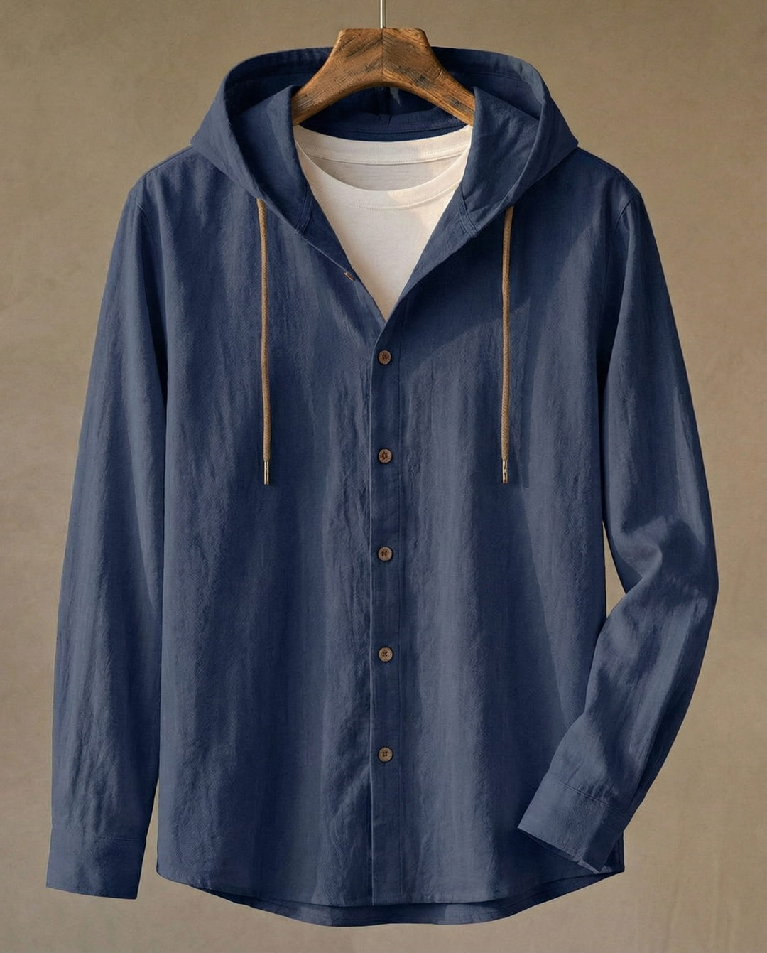 CHEMISE À CAPUCHE EN LIN POUR HOMME
