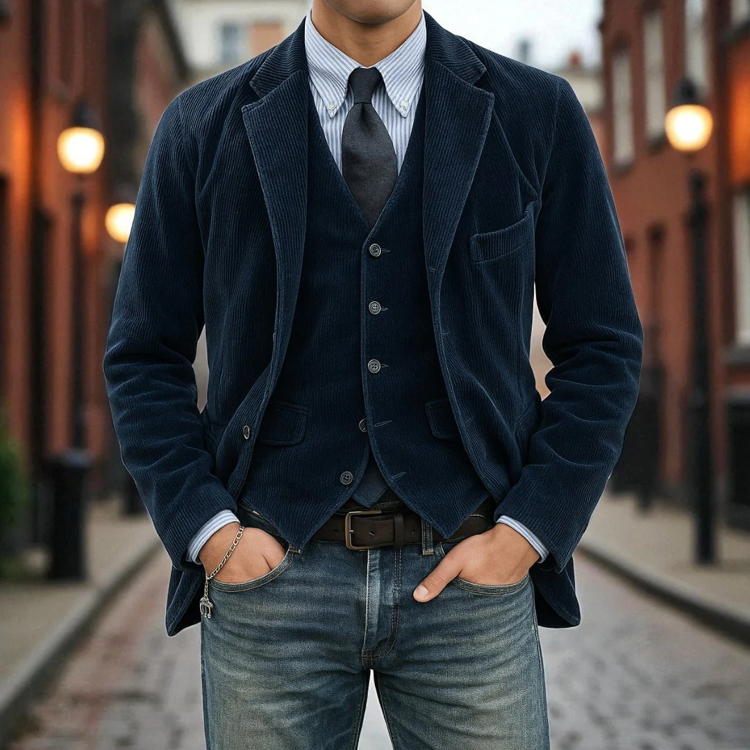ENSEMBLE LE BLAZER RAFFINÉ EN VELOURS CÔTELÉ POUR HOMME