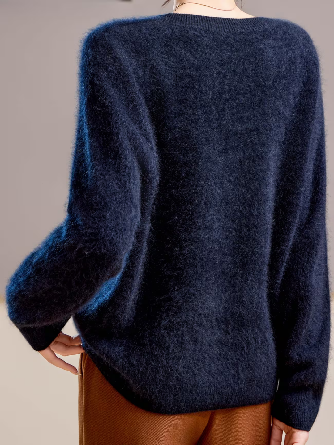 Hélène | Pull cachemire brossé col rond