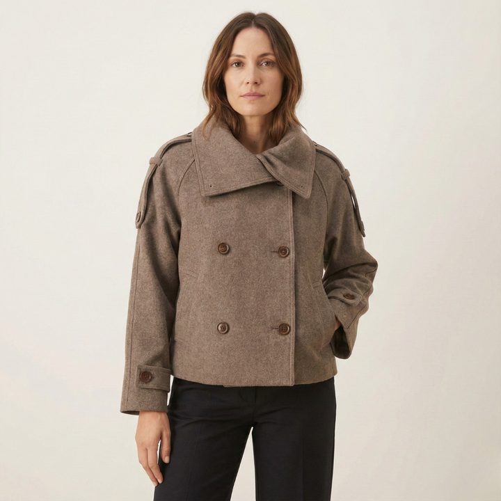 Manteau caban chic en laine pour l'automne et l'hiver