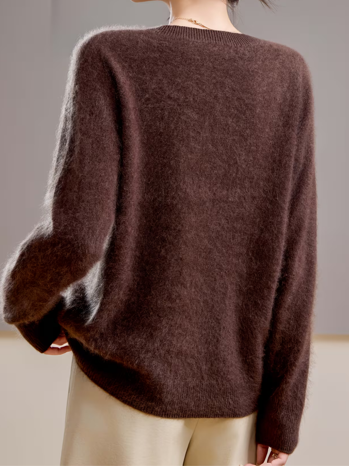 Hélène | Pull cachemire brossé col rond