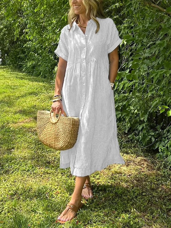 Camille Cannes | Robe maxi fluide à rayures