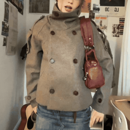 Manteau caban chic en laine pour l'automne et l'hiver