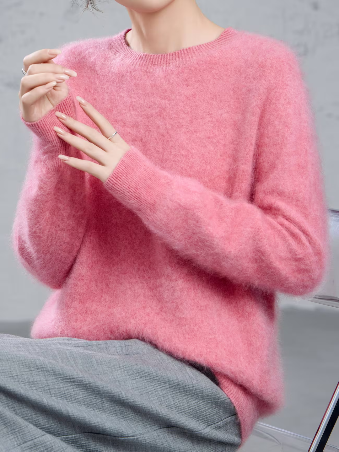 Hélène | Pull cachemire col rond pastel