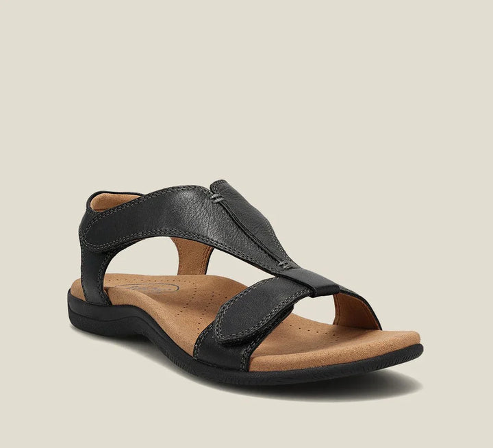 Hélène | Sandales en cuir, bride en T et semelle ergonomique
