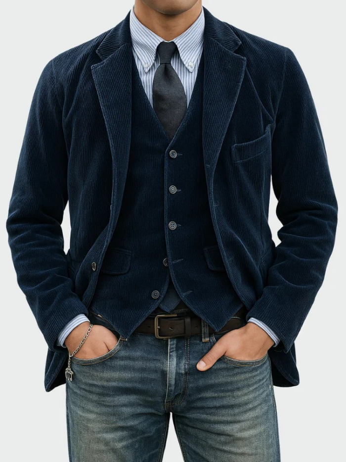 ENSEMBLE LE BLAZER RAFFINÉ EN VELOURS CÔTELÉ POUR HOMME