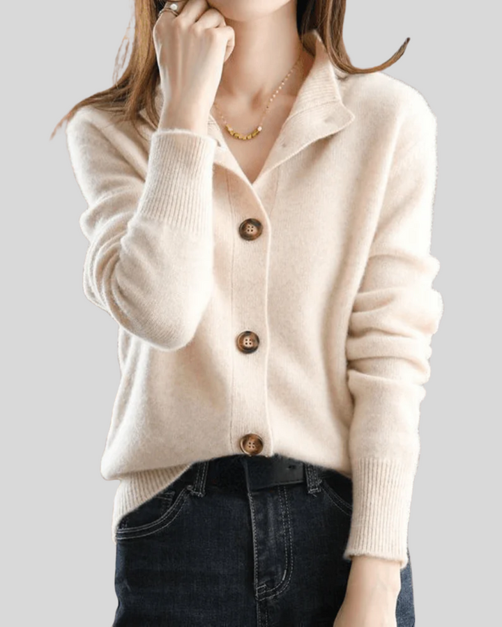 Camille | Cardigan en cachemire boutonné col rond