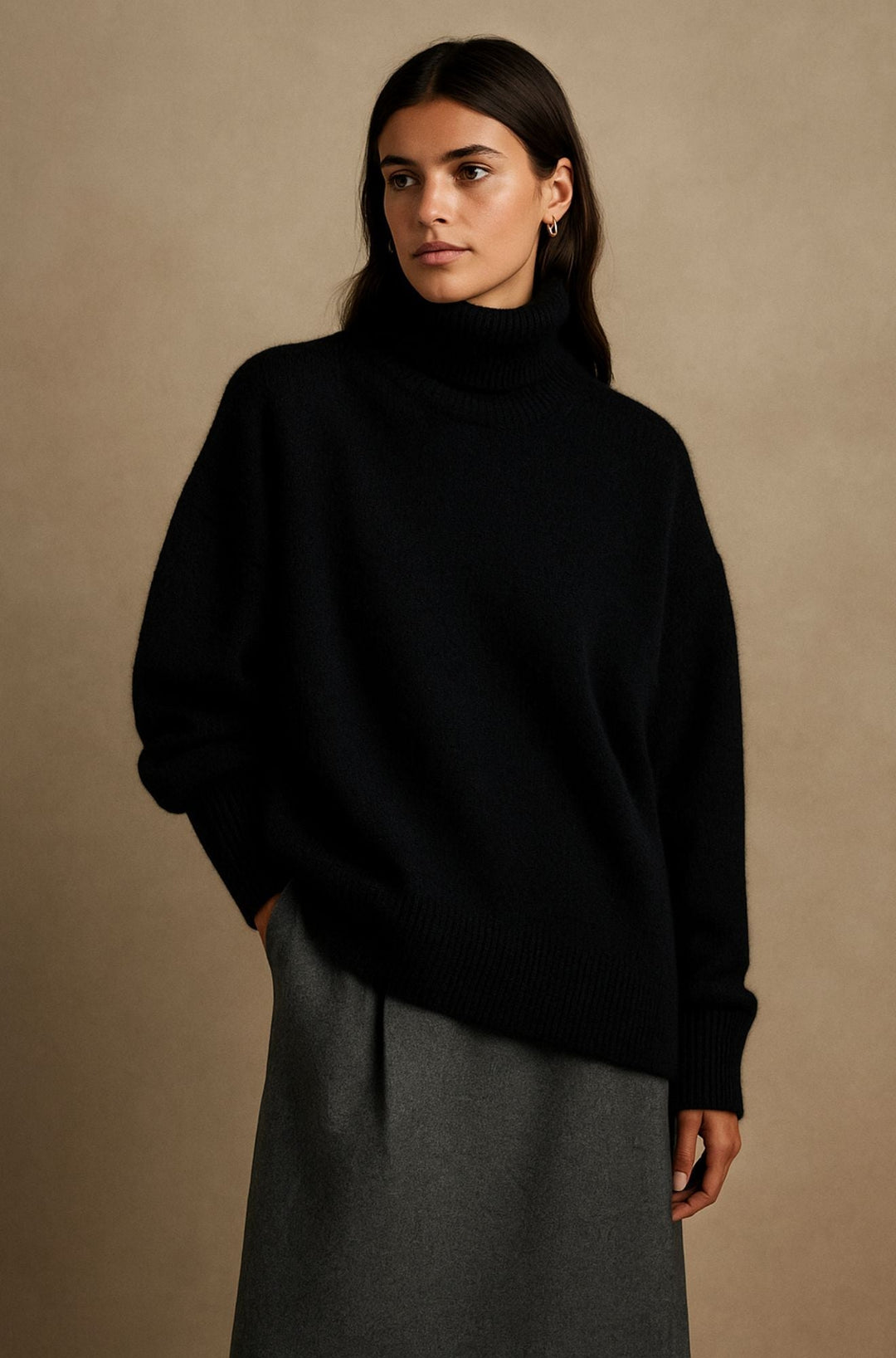 Kenza | Pull en cachemire col roulé