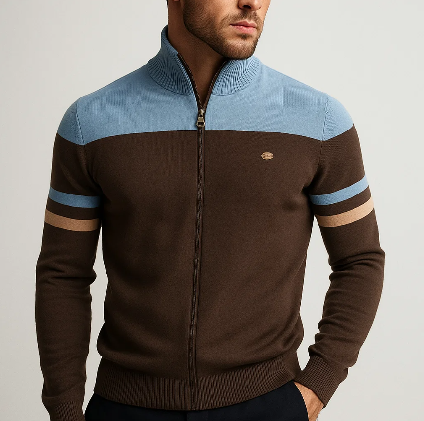 SWEAT COLORBLOCK AVEC ZIP POUR HOMME