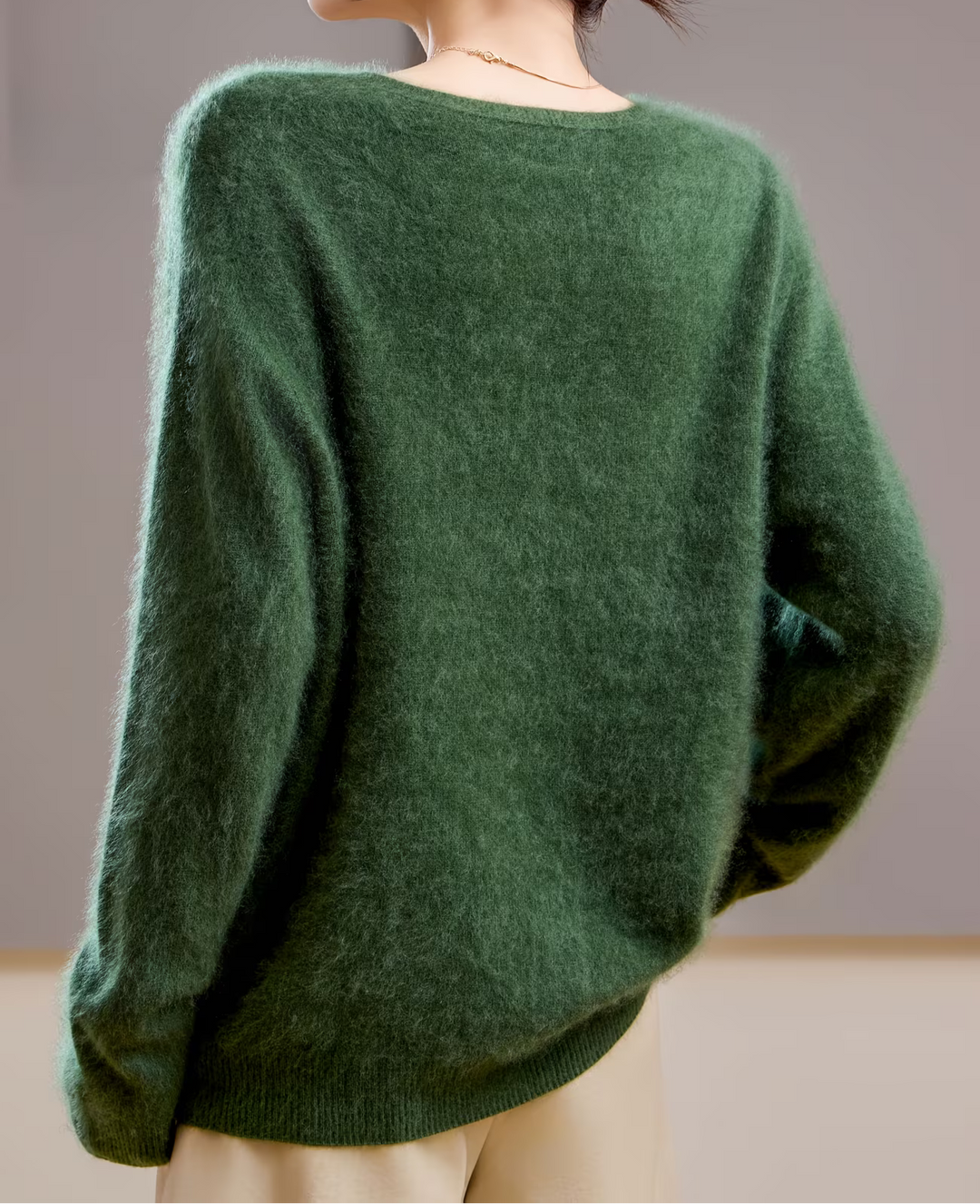 Claire | Pull cachemire brossé col V