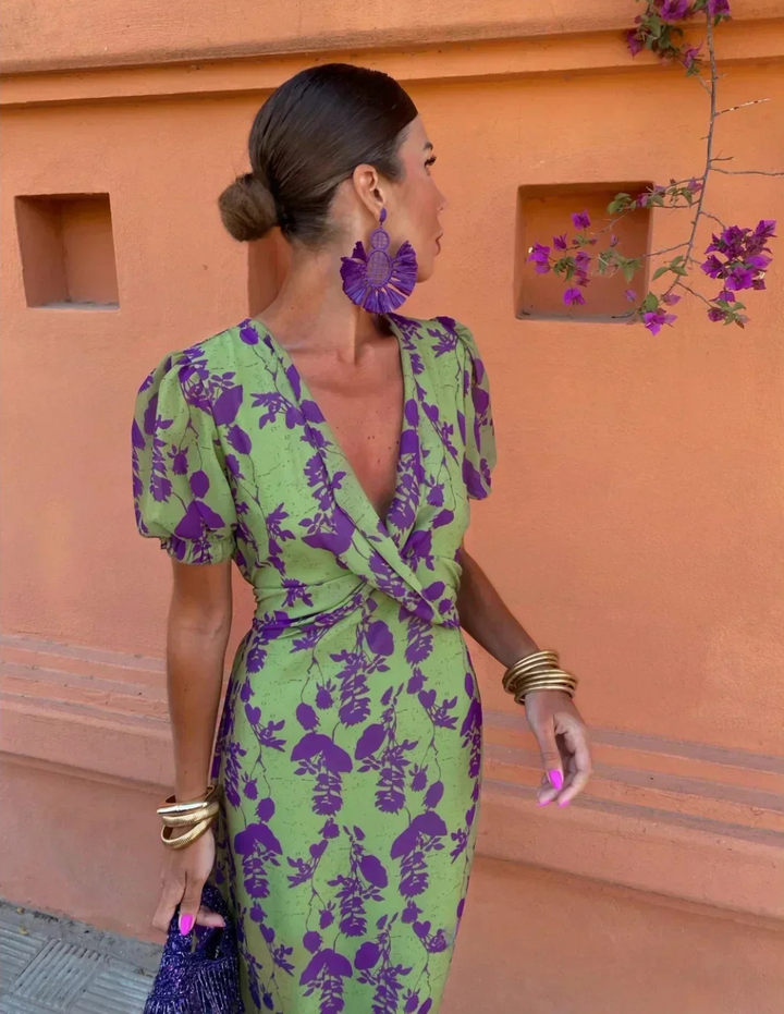 Madeleine | Robe midi florale en soie