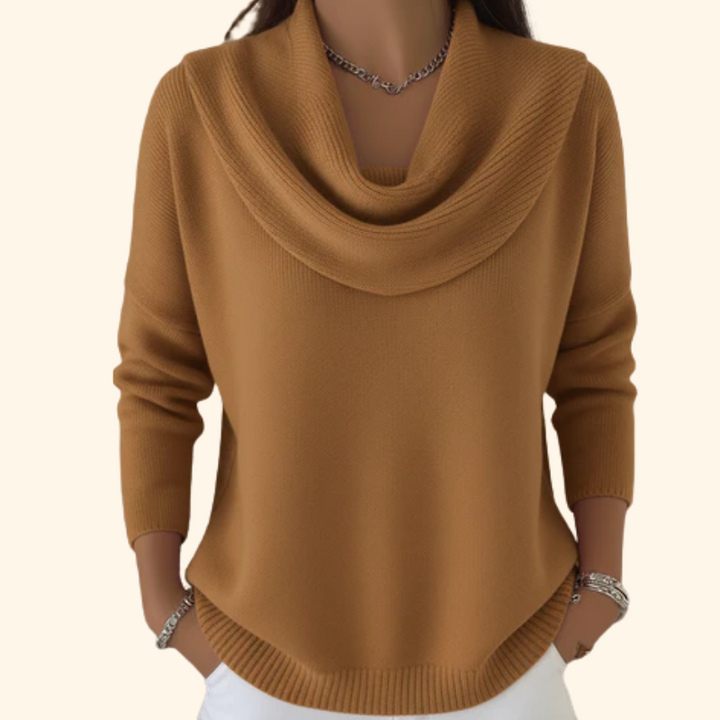 Marielle | Pull Col Drapé Élégant