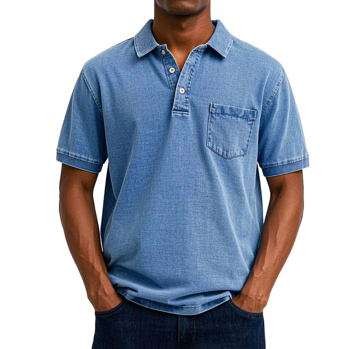 Léonard | Polo en coton délavé, look vintage et coupe décontractée