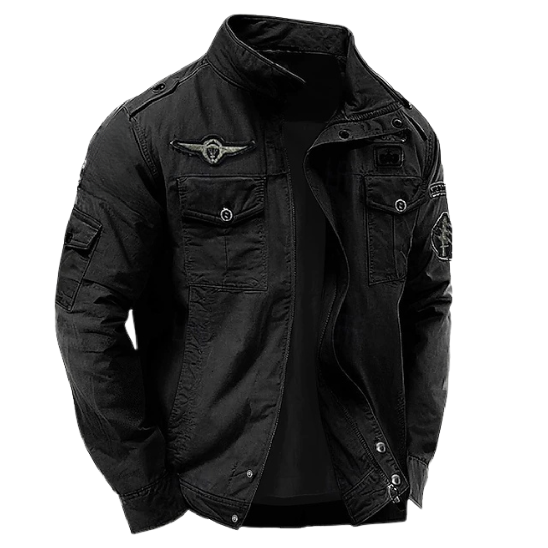 LAURENT | Veste field en toile de coton — col officier et quatre poches