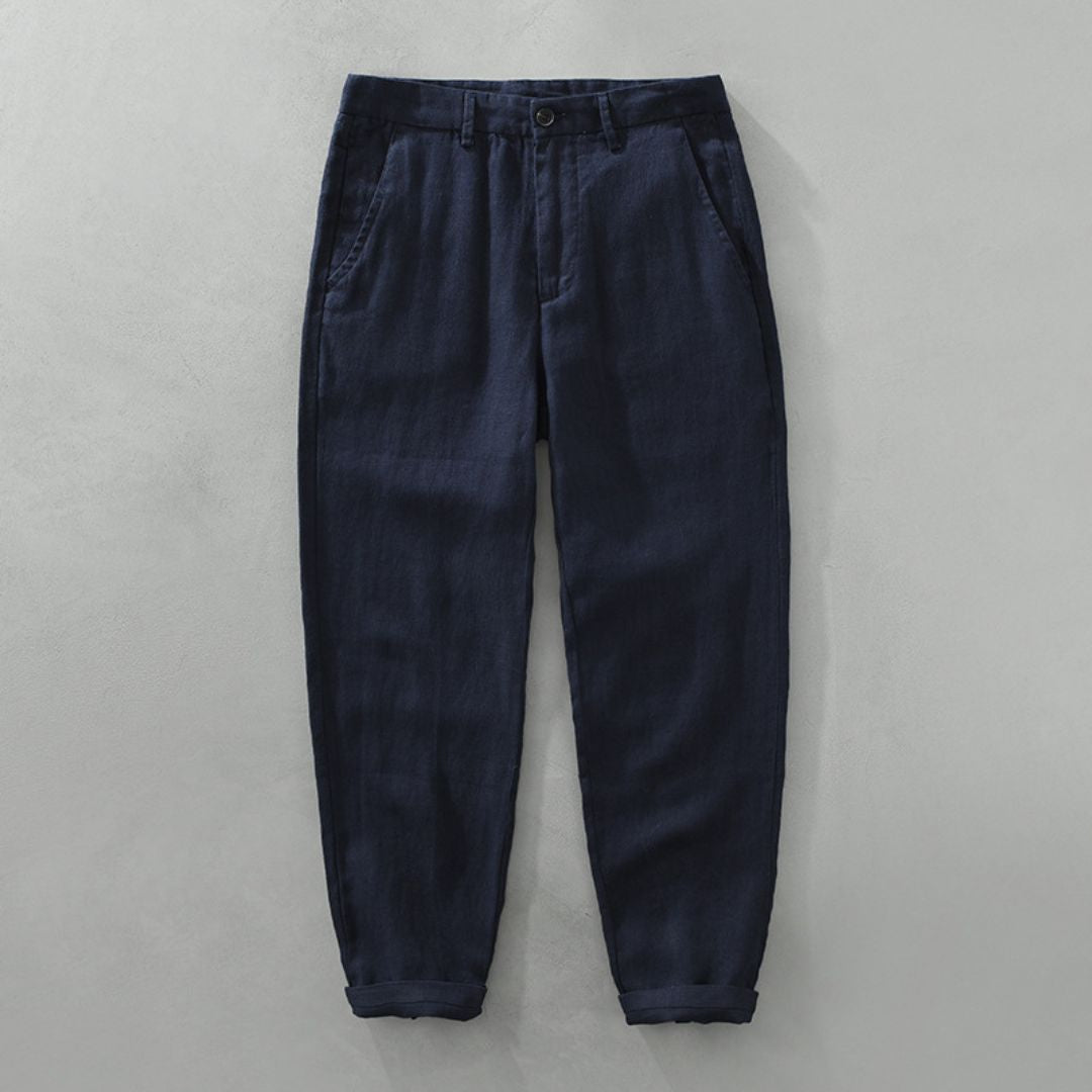 PANTALONS DROITS EN LIN