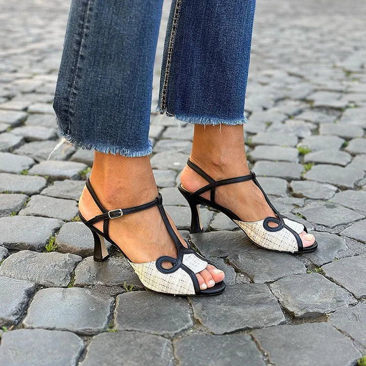 Camille Cannes | Sandale en talon moyen style retro