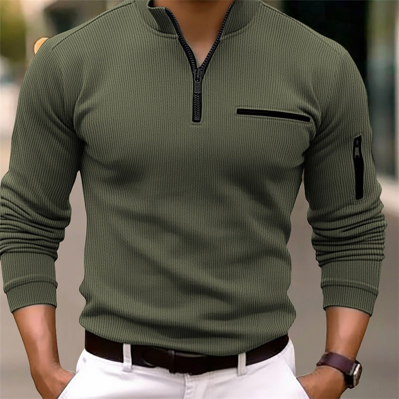 CHEMISE COL ZIPPÉ POUR HOMME
