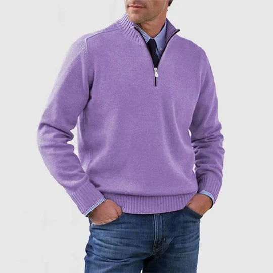 PULL ÉLÉGANT HOMME À MI-ZIP