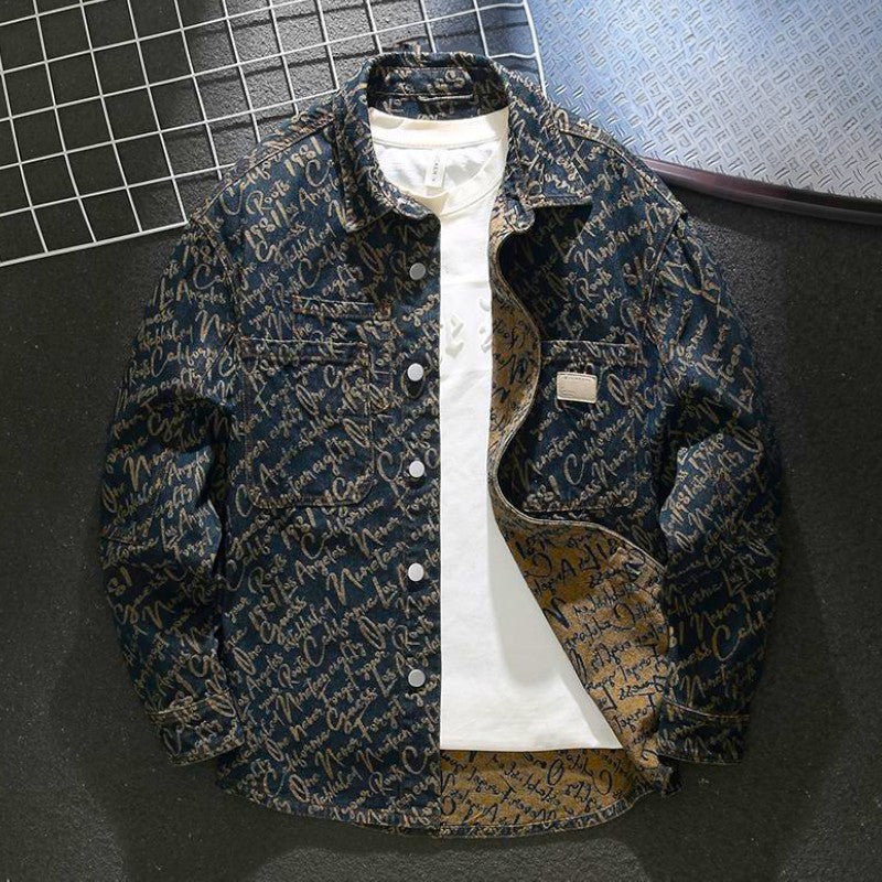 VESTE EN DENIM BRODÉE POUR HOMME