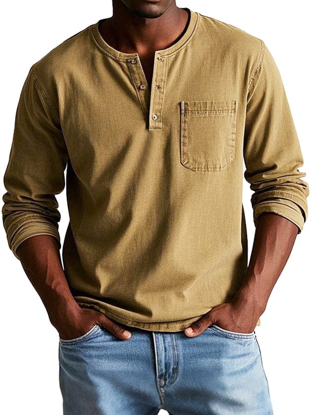 CAMILLE CANNES | Polo Henley en coton premium — Manches longues