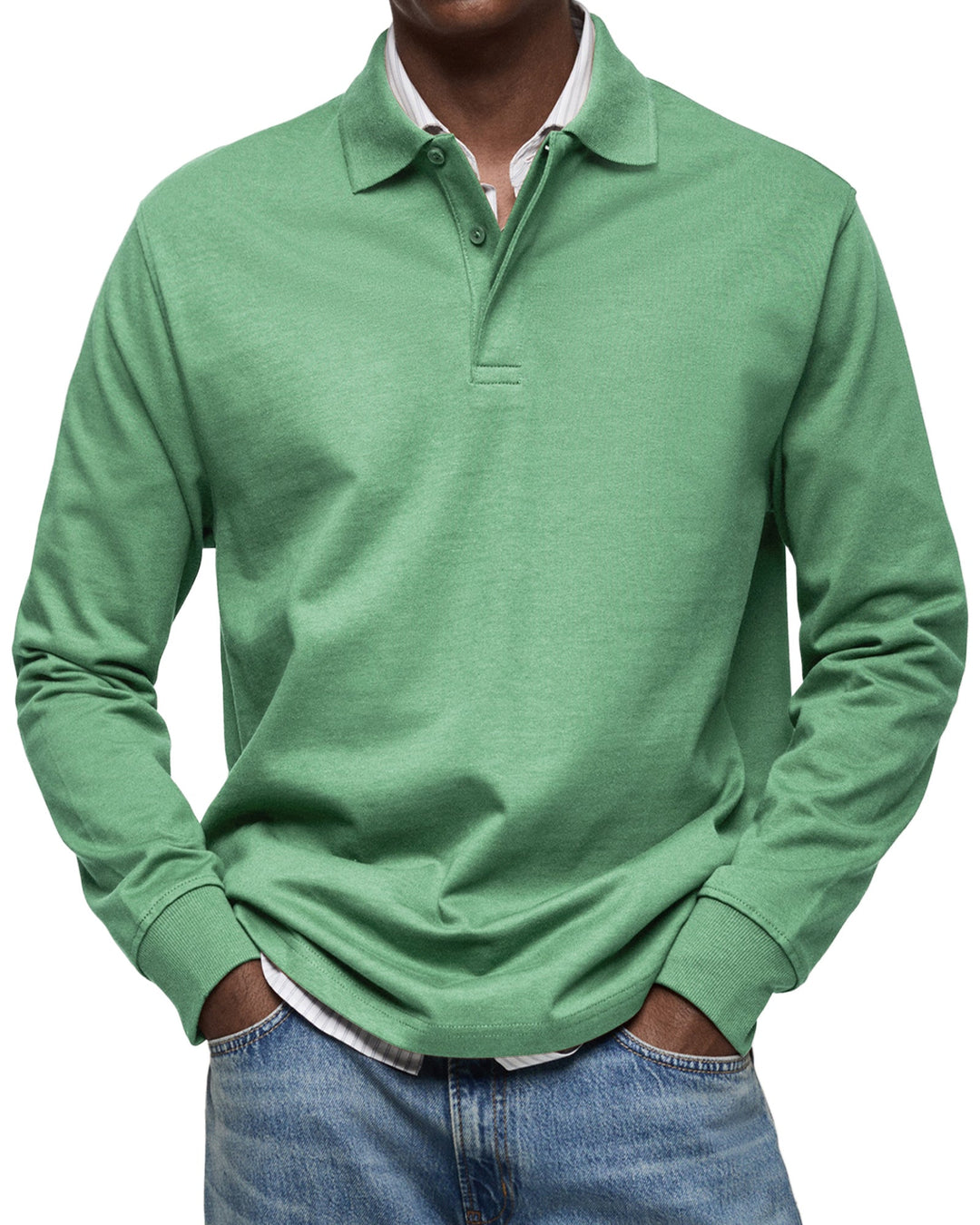 POLO ÉLÉGANT À MANCHES LONGUES POUR HOMME