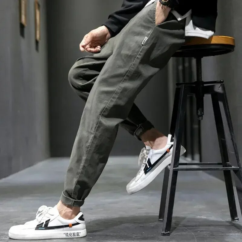 JOGGING AJUSTÉ EN COTON MÉLANGÉ POUR HOMME