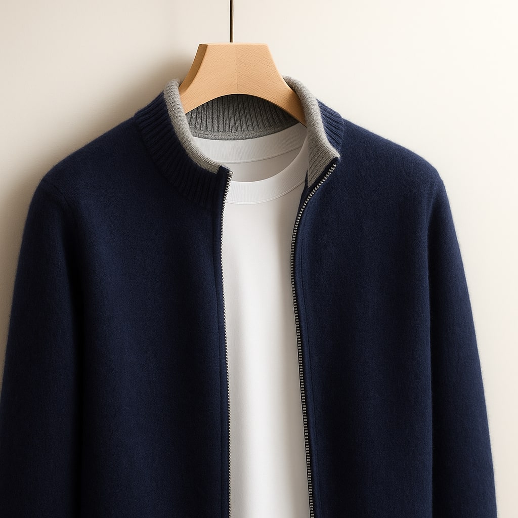 VESTE EN MAILLE AVEC ZIP