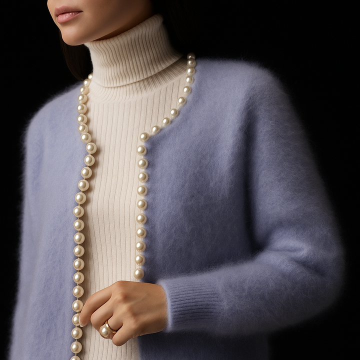 Sabine | Cardigan en cachemire bordé de perles