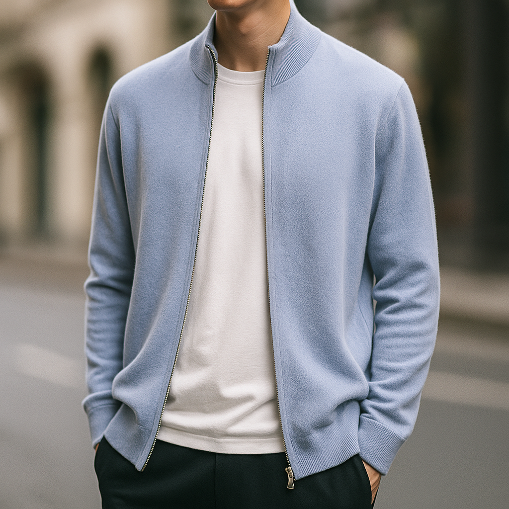CARDIGAN ZIPPÉ EN MAILLE POUR HOMME